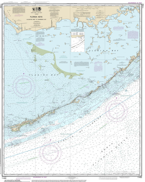 Florida Keys Alligator Reef to Sombrero Key 2014 80000 AT Chart 11452 (1250)