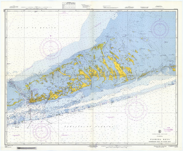 Florida Key Sombrero Key to Sand Key 1958 80000 AT Chart 11442 (1251)