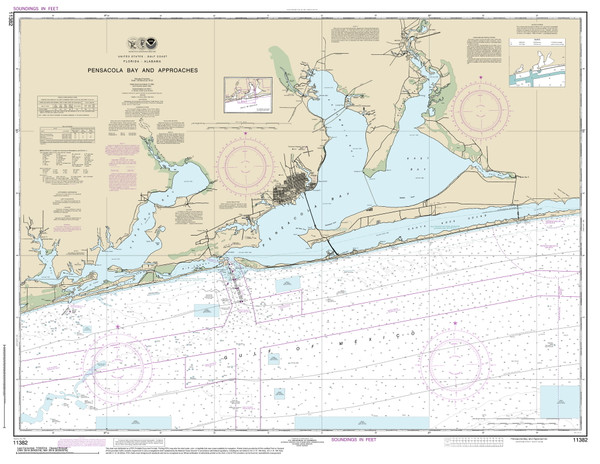 Pensacola Bay and Approaches 2014 80000 AT Chart 11382 (1265)