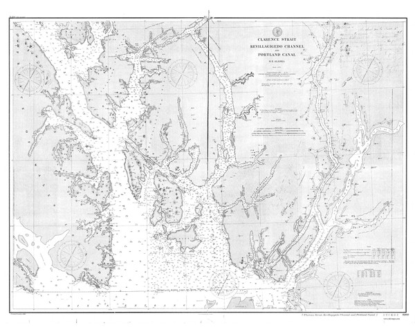 Revillagigedo Channel and Portland Canal 1893 Nautical Chart 200,000 Scale  Alaska Chart 8100