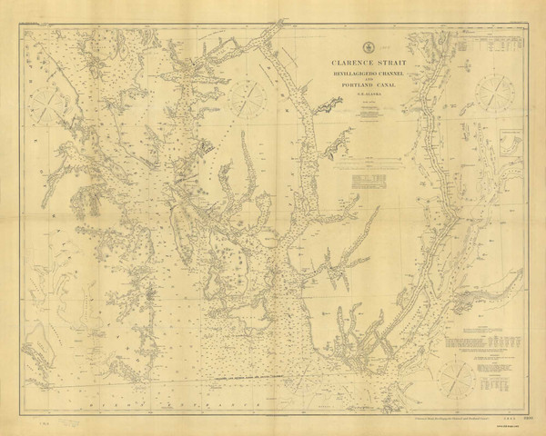 Revillagigedo Channel and Portland Canal 1904 Nautical Chart 200,000 Scale  Alaska Chart 8100