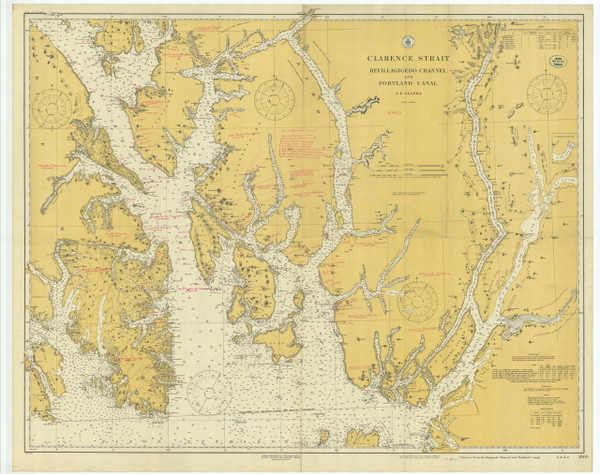Revillagigedo Channel and Portland Canal 1916 Nautical Chart 200,000 Scale  Alaska Chart 8100 Revillagigedo Channel and Portland Canal 1916 Nautical Chart 200,000 Scale  Alaska Chart 8100