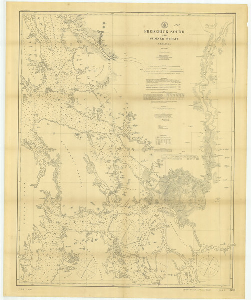Frederick Sound and Sumner Strait 1904 Nautical Chart 200,000 Scale  Alaska Chart 8200