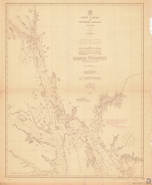 Lynn Canal and Stephens Passage 1902 Nautical Chart 200,000 Scale  Alaska Chart 8300