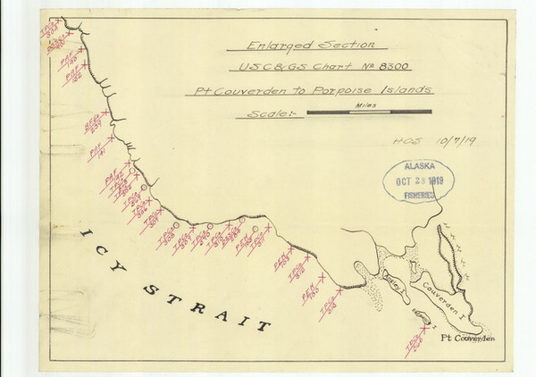 Lynn Canal and Stephens Passage 1919 10 Nautical Chart 200,000 Scale  Alaska Chart 8300