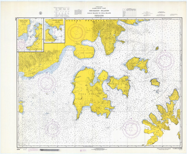 Shumagin Islands, Nagai Island to Unga Island 1969 Nautical Chart 100,000 Scale  Alaska Chart 8700 Shumagin Islands, Nagai Island to Unga Island 1969 Nautical Chart 100,000 Scale  Alaska Chart 8700