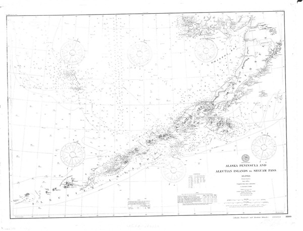 Alaska Peninsula and Aleutian Islands 1902 Nautical Chart 1,200,000 Scale  Alaska Chart 8800