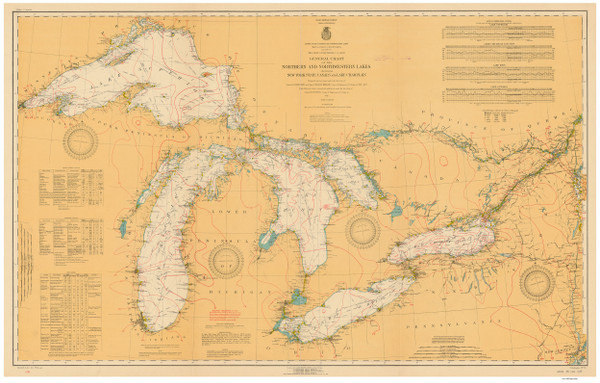Great Lakes 1921 - Old Map Reprint Nautical Chart LS0