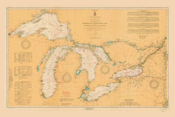 Great Lakes 1921 - Old Map Reprint Nautical Chart LS0