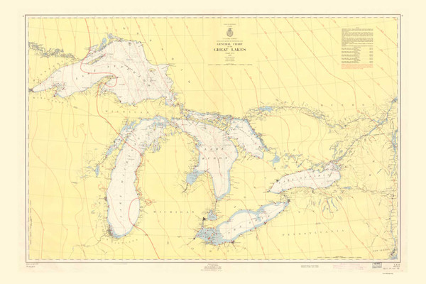 Great Lakes 1955 - Old Map Reprint Nautical Chart LS0