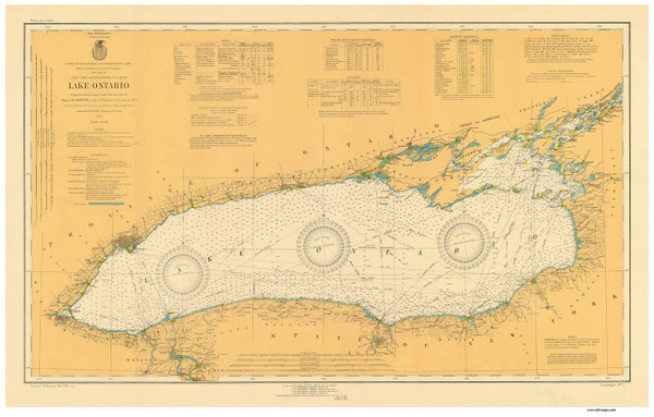Lake Ontario 1920 - Old Map Nautical Chart Reprint LS2 Lake Ontario 1920 - Old Map Nautical Chart Reprint LS2