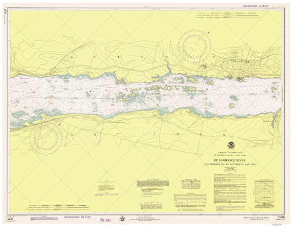 Morristown to Butternut Bay 1975 St Lawrence River Nautical Chart Reprint 113 NY/Ontario Morristown to Butternut Bay 1975 St Lawrence River Nautical Chart Reprint 113 NY/Ontario