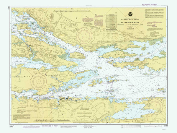 Ironsides Island to Bingham Island 1993 -  St Lawrence River Nautical Chart Reprint - 115 NY/Ontario