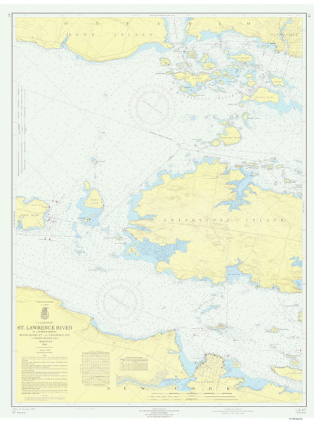 Round Island to Wolfe Island 1965 St Lawrence River Nautical Chart Reprint 117 NY/Ontario