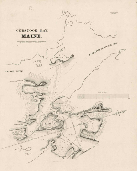 Cobscook Bay, Maine, 1836 - Old Map Reprint - 1843 USA Regional Atlas Section 8 Cobscook Bay, Maine, 1836 - Old Map Reprint - 1843 USA Regional Atlas Section 8