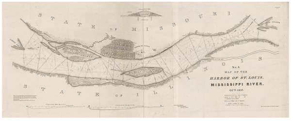 Harbor of St. Louis - Mississippi River - Copy 2, Missouri, 1837 - Old Map Reprint - 1843 USA Regional Atlas Section 11 Harbor of St. Louis - Mississippi River - Copy 2, Missouri, 1837 - Old Map Reprint - 1843 USA Regional Atlas Section 11