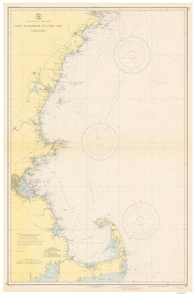 Cape Elizabeth to Cape Cod 1943 Nautical Map 1:210,100 sc Reprint BA 50 Cape Elizabeth to Cape Cod 1943 Nautical Map 1:210,100 sc Reprint BA 50