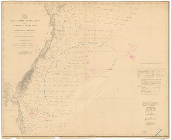 Cape May to Cape Henry 1887 AC Nautical - 1:400,000 Chart 9