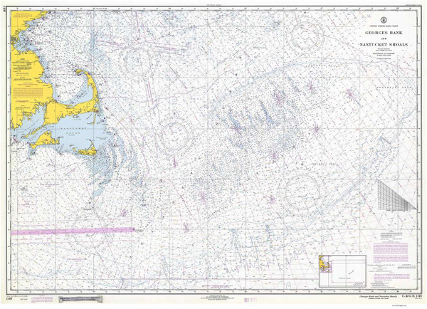 Georges Bank and Nantucket Shoals 1970 AC General Chart 1107