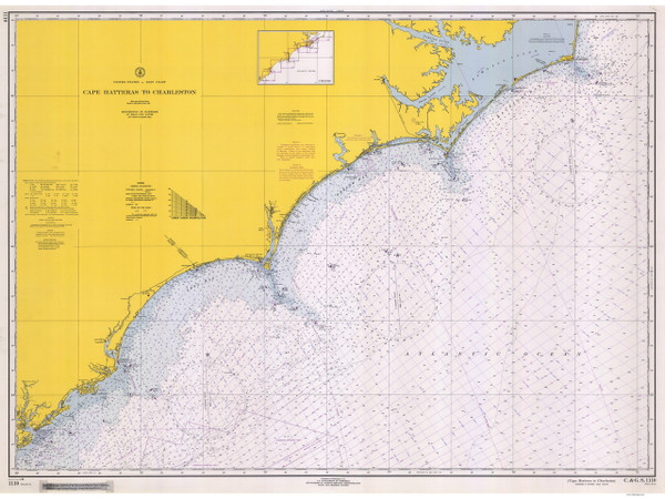 Cape Hatteras to Charleston 1966 AC General Chart 1110