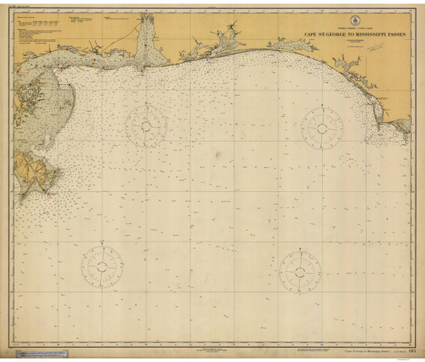 Cape St. George to Mississippi Passes 1925 AC General Chart 1115