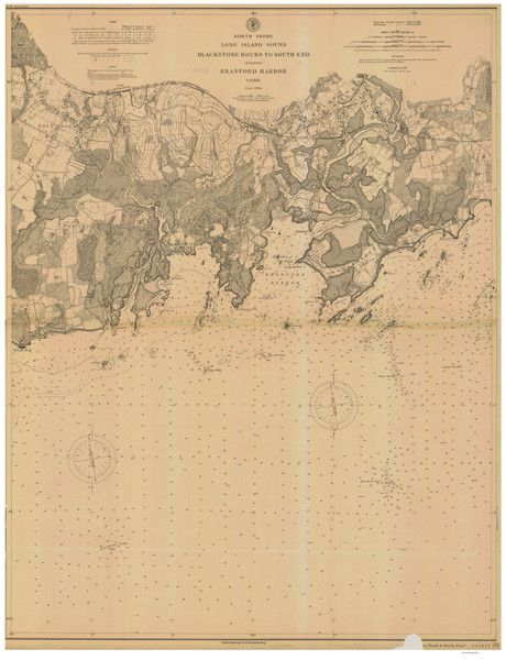Blackstone Rocks to South End 1894 - Old Map Nautical Chart AC Harbors 261 - Connecticut