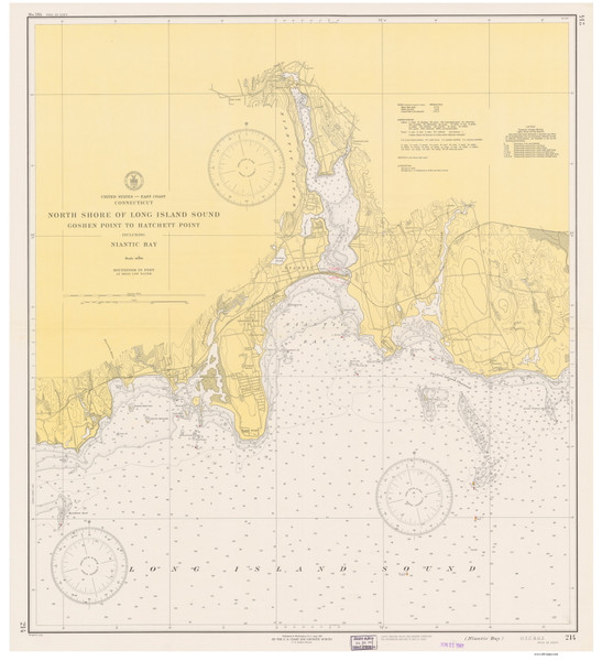 Goshen Point to Hatchett Point 1941 - Old Map Nautical Chart AC Harbors 214 - Connecticut