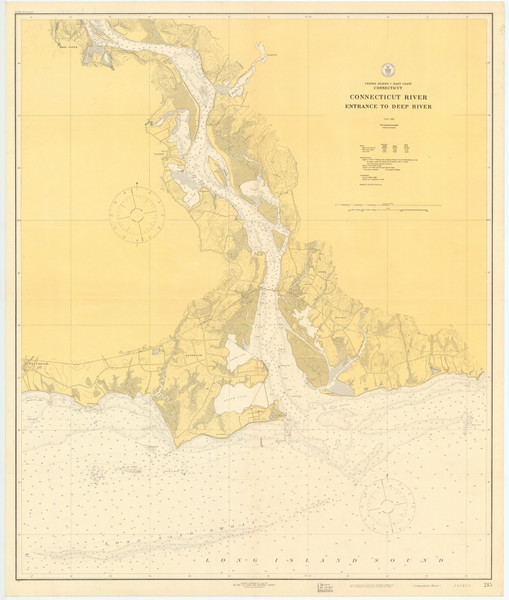 Entrance to Deep River 1917 A - Old Map Nautical Chart AC Harbors 215 - Connecticut