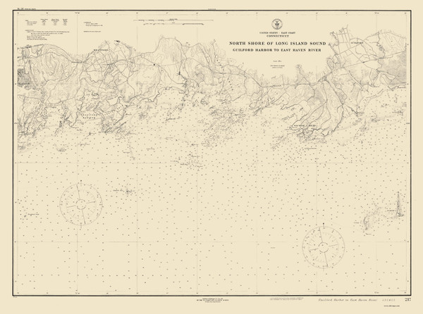 Guilford Harbor to East Haven River 1918 B - Old Map Nautical Chart AC Harbors 217 - Connecticut