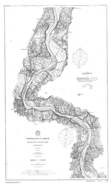 Higganum to Rocky Hill 1900 BW - Old Map Nautical Chart AC Harbors 255 - Connecticut Higganum to Rocky Hill 1900 BW - Old Map Nautical Chart AC Harbors 255 - Connecticut