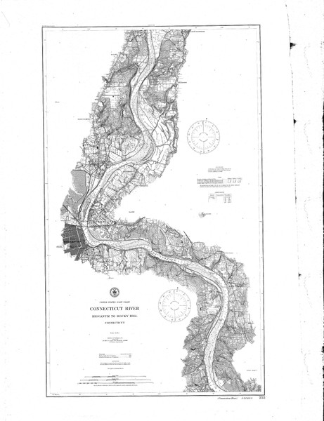 Higganum to Rocky Hill 1912 - Old Map Nautical Chart AC Harbors 255 - Connecticut