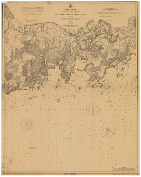 Blackstone Rocks to South End 1896 - Old Map Nautical Chart AC Harbors 261 - Connecticut