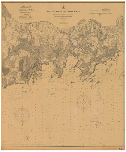 Blackstone Rocks to South End 1907 - Old Map Nautical Chart AC Harbors 261 - Connecticut