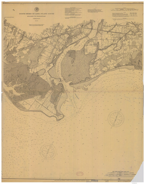 Milford to Bridgeport 1898 - Old Map Nautical Chart AC Harbors 264 - Connecticut