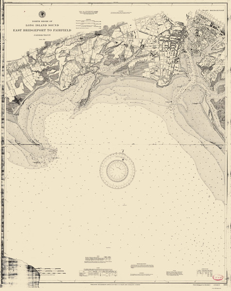 East Bridgeport to Fairfield 1898 - Old Map Nautical Chart AC Harbors 265 - Connecticut