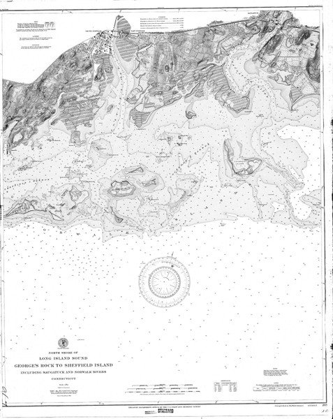 George's Rock to Sheffield Island 1898 A - Old Map Nautical Chart AC Harbors 267 - Connecticut George's Rock to Sheffield Island 1898 A - Old Map Nautical Chart AC Harbors 267 - Connecticut