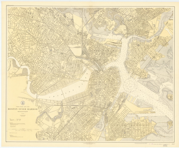 Boston Inner Harbor 1920 - Old Map Nautical Chart AC Harbors 248 - Massachusetts