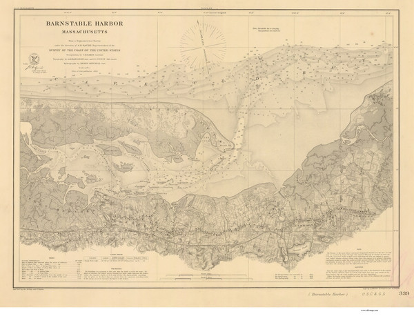 Barnstable Harbor 1865 Old Map Nautical Chart AC Harbors 2 339 - Massachusetts