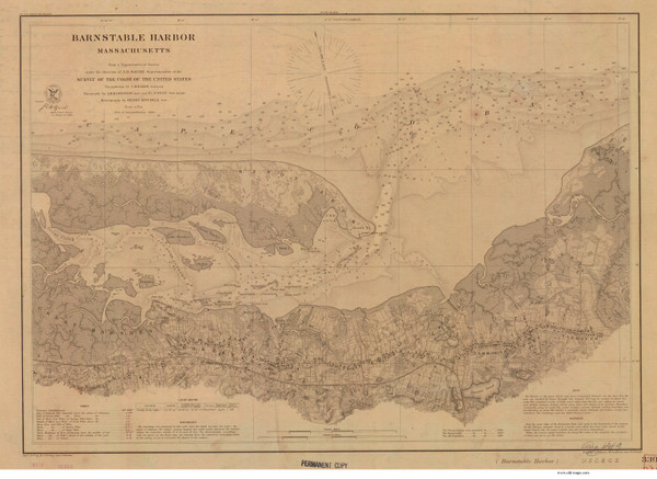Barnstable Harbor 1889 Old Map Nautical Chart AC Harbors 2 339 - Massachusetts Barnstable Harbor 1889 Old Map Nautical Chart AC Harbors 2 339 - Massachusetts