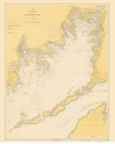 Buzzards Bay 1918 Old Map Nautical Chart AC Harbors 2 249 - Massachusetts