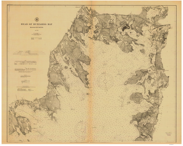 Head of Buzzards Bay 1904 Old Map Nautical Chart AC Harbors 2 251 - Massachusetts