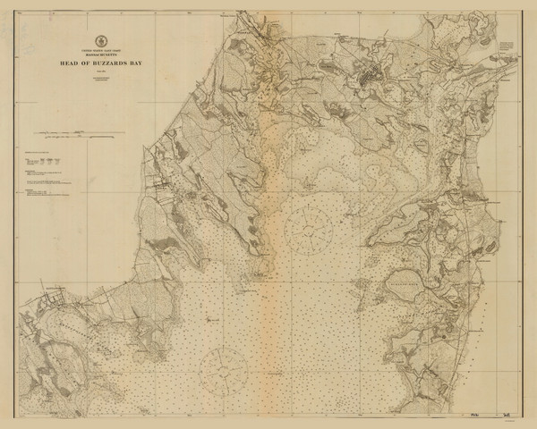 Head of Buzzards Bay 1912 Old Map Nautical Chart AC Harbors 2 251 - Massachusetts