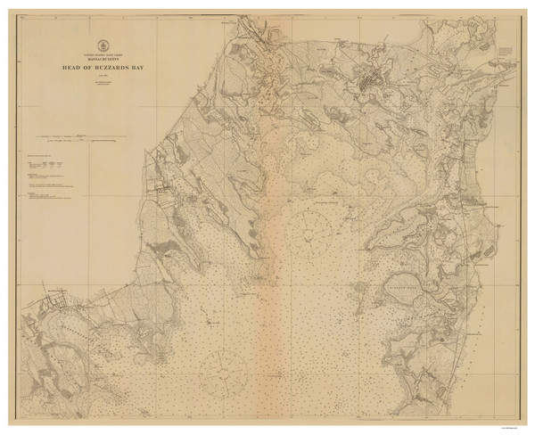 Head of Buzzards Bay 1913 Old Map Nautical Chart AC Harbors 2 251 - Massachusetts