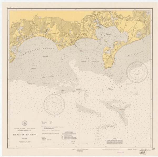 Hyannis Harbor 1939 Old Map Nautical Chart AC Harbors 2 247 - Massachusetts Hyannis Harbor 1939 Old Map Nautical Chart AC Harbors 2 247 - Massachusetts