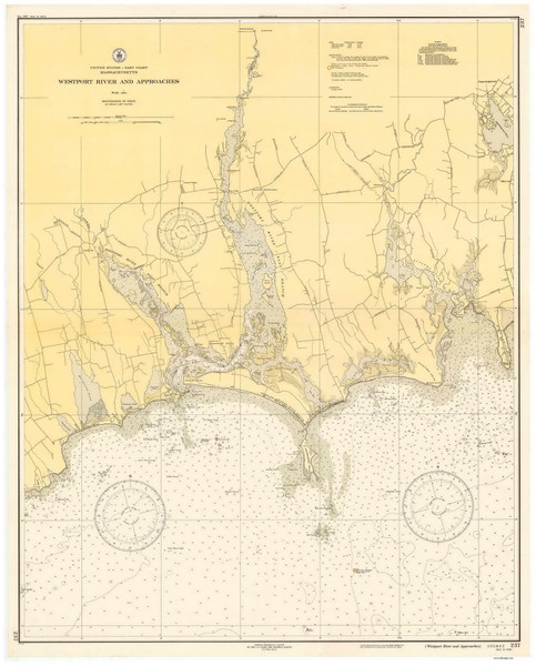 Westport River and Approaches 1937 B Old Map Nautical Chart AC Harbors 2 237 - Massachusetts