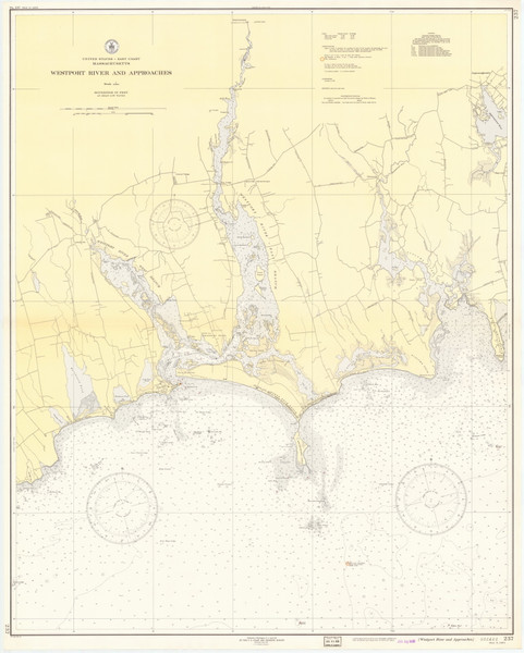 Westport River and Approaches 1938 Old Map Nautical Chart AC Harbors 2 237 - Massachusetts