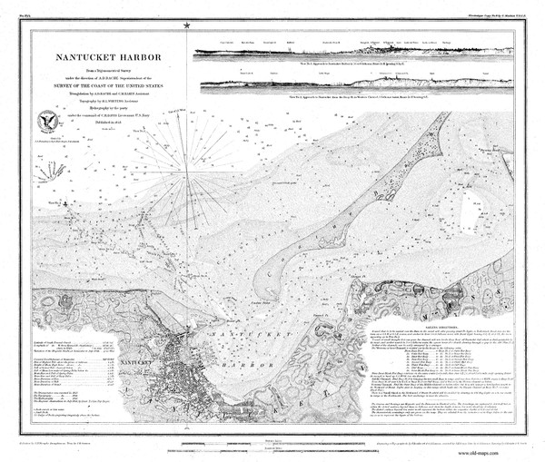 Nantucket Harbor 1848 Old Map Nautical Chart AC Harbors 2 343 - Massachusetts