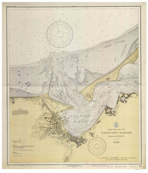 Nantucket Harbor 1930 Old Map Nautical Chart AC Harbors 2 343 - Massachusetts