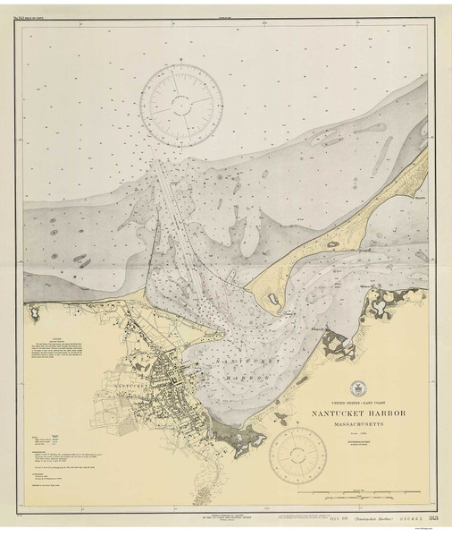 Nantucket Harbor 1930 Old Map Nautical Chart AC Harbors 2 343 - Massachusetts
