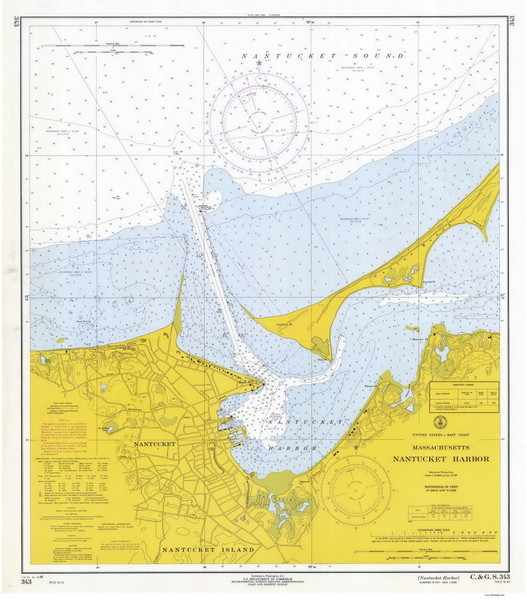 Nantucket Harbor 1969 Old Map Nautical Chart AC Harbors 2 343 - Massachusetts